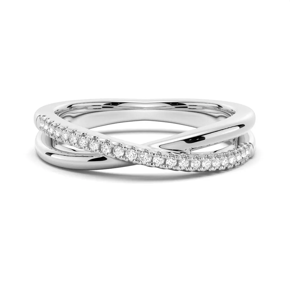 Petite Twisted Band Sterling Silver Wedding Band Dramatic Effect