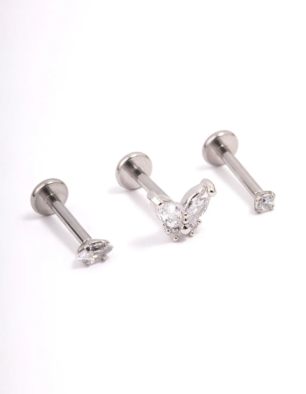 Fashionable Product Surgical Steel Butterfly Marquise Round Flat Back