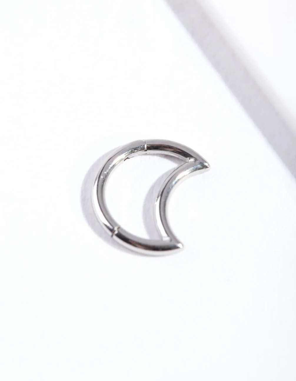 Surgical Steel Crescent Moon Clicker Sparkling look