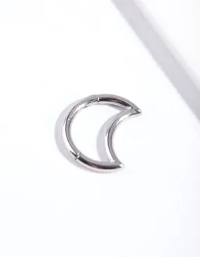 Surgical Steel Crescent Moon Clicker Sparkling look
