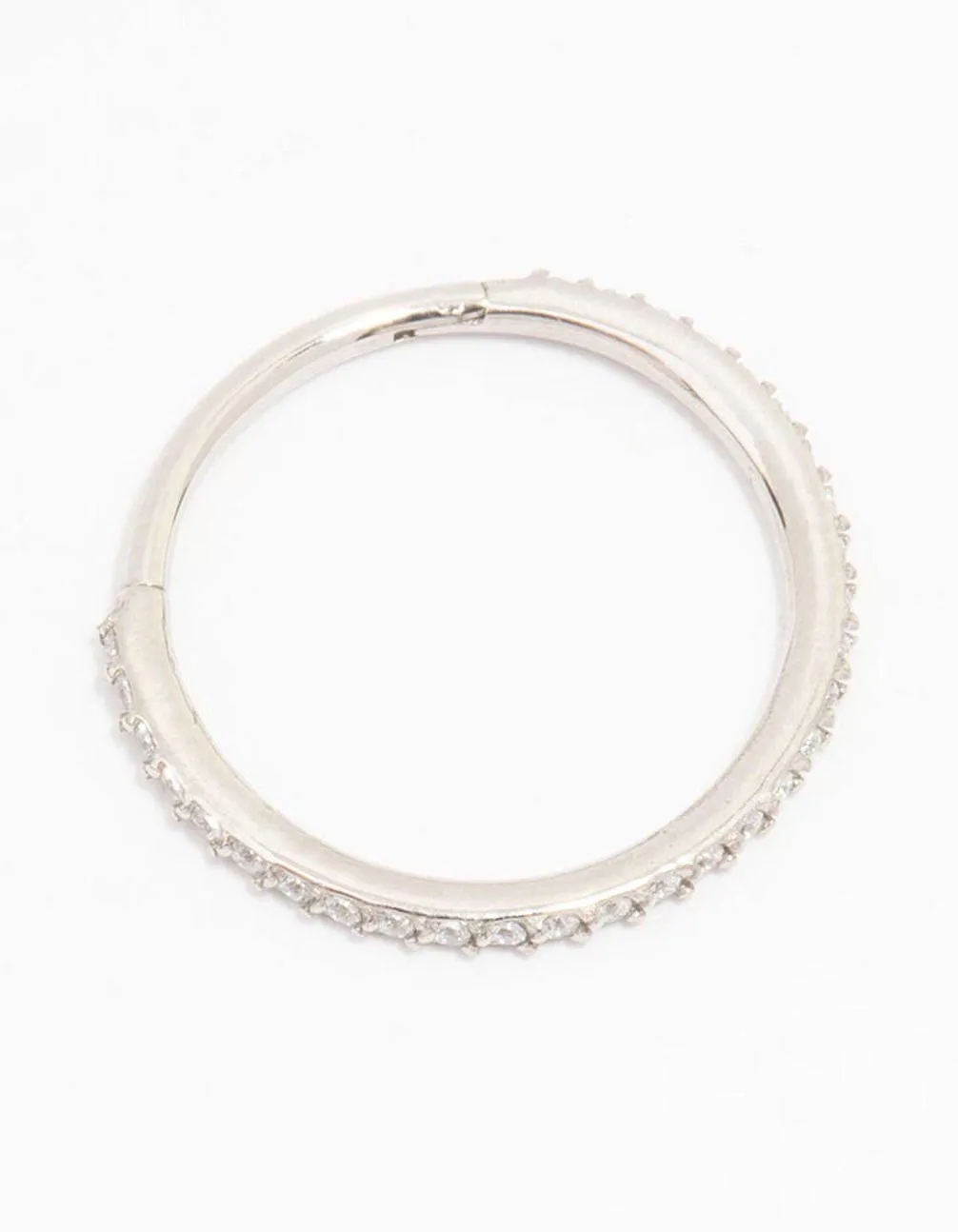 Surgical Steel Cubic Zirconia Large Clicker Ring Embellished Ornament Ornate Design