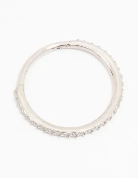 Surgical Steel Cubic Zirconia Large Clicker Ring Embellished Ornament Ornate Design