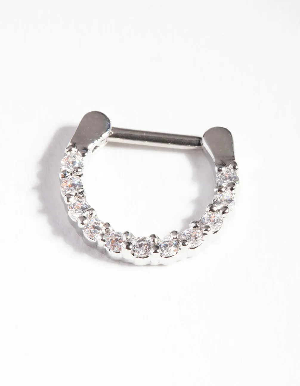 Refined Accessory Surgical Steel Cubic Zirconia Septum Ring