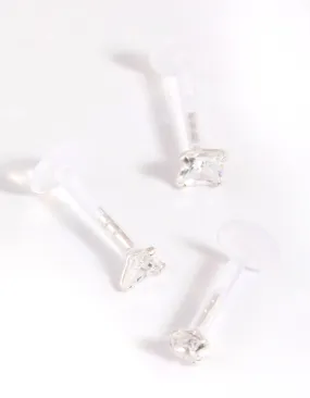 Dainty Decoration Surgical Steel Cubic Zirconia Triangle Flat Back Pack