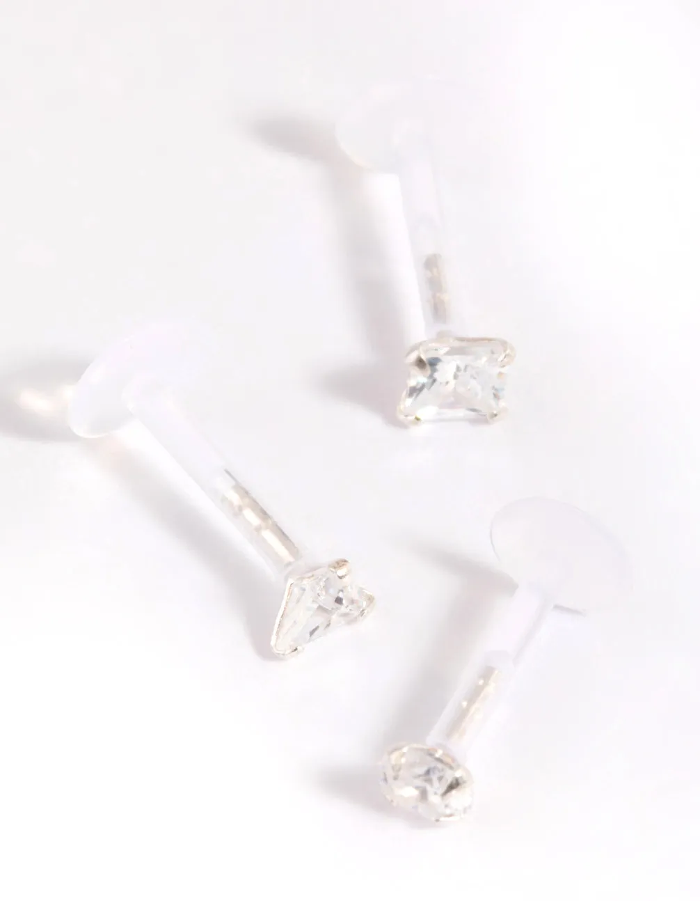 Dainty Decoration Surgical Steel Cubic Zirconia Triangle Flat Back Pack