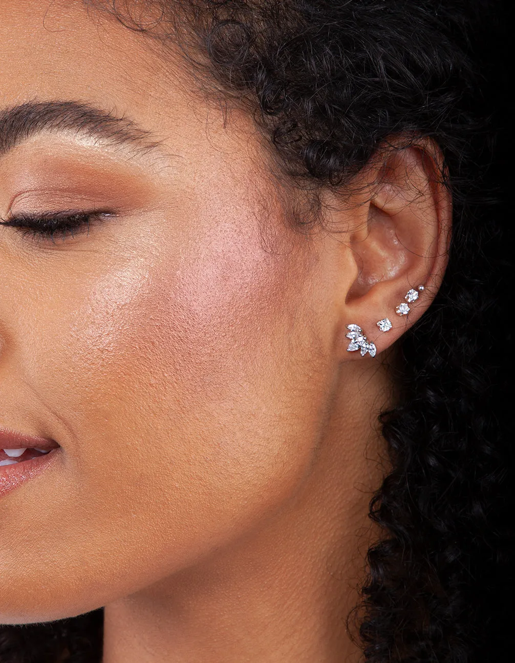 Simple Feature Beautiful Style Surgical SteelCubic Zirconia Marquise Fan Barbell