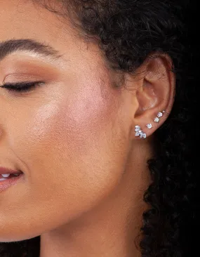 Simple Feature Beautiful Style Surgical SteelCubic Zirconia Marquise Fan Barbell