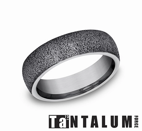 Fashionable Look Statement Shine Tantalum Grey Domed Stone 6mm Size 10