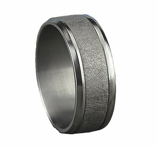 Fashion Mood Allure Touch Tantalum Satin Grey Swirl Center Band Size 10