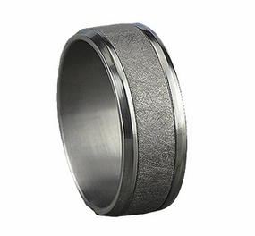 Fashion Mood Allure Touch Tantalum Satin Grey Swirl Center Band Size 10