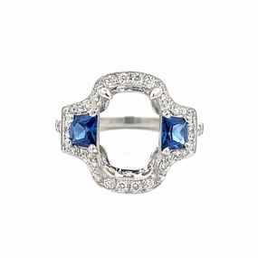 SAPPHIRE AND DIAMOND SEMI-MOUNT Muted Elegance