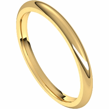 Weekend Vibe Luxury Gifts 14K Yellow Gold Comfort Fit 2mm Wedding Band