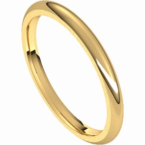 Weekend Vibe Luxury Gifts 14K Yellow Gold Comfort Fit 2mm Wedding Band