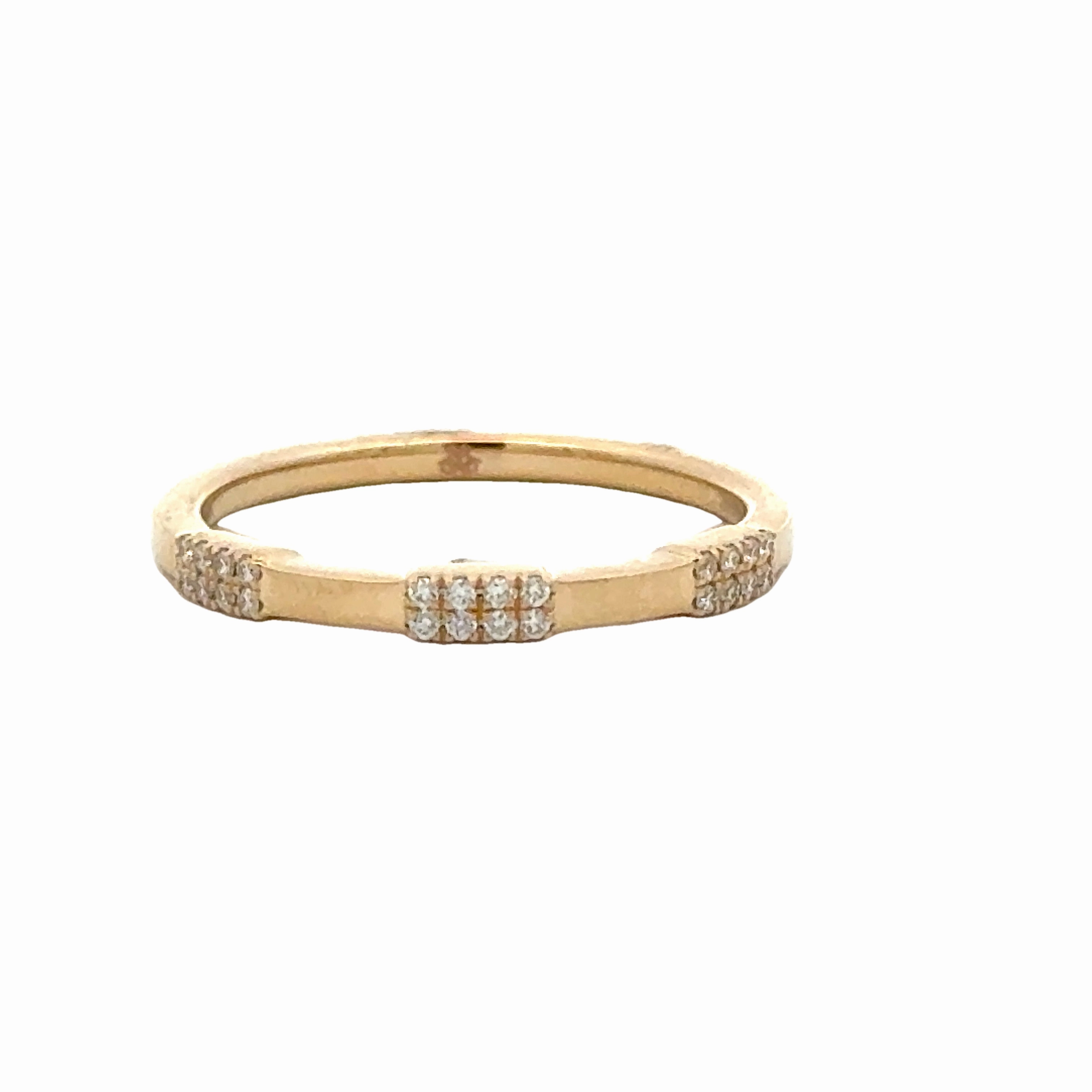 Diamond Stackable Band Glowing Feature Muted Finish