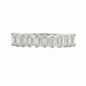 Platinum Emerald Cut Diamond Anniversary Band - 1.19 Carats Total Weight Charming Shine Timeless Shine Pieces