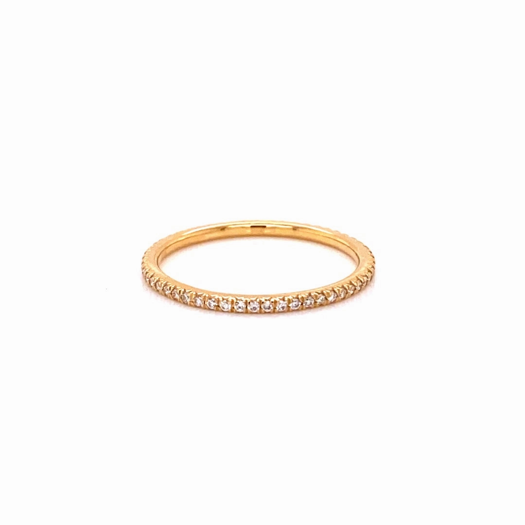 THIN FRENCH PAVE ETERNITY BAND Glam Style Stylish Fit