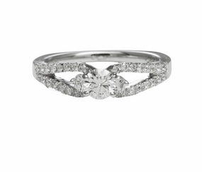 Statement Ready Bold Accent THREE STONE DIAMOND RING WITH SPLIT DIAMOND SHANK (0.75cttw)