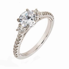 Three Stone Diamond Semi Mount Fashionable Jewelry Enduring Charm