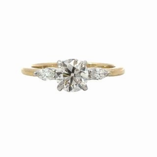 night look Impeccable Accent THREE STONE ROUND AND MARQUISE DIAMOND RING (1.20cttw)