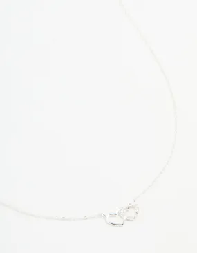 City Look Sterling Silver Heart Link Necklace
