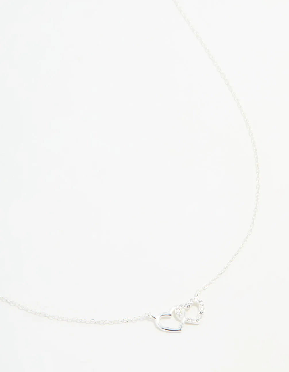City Look Sterling Silver Heart Link Necklace