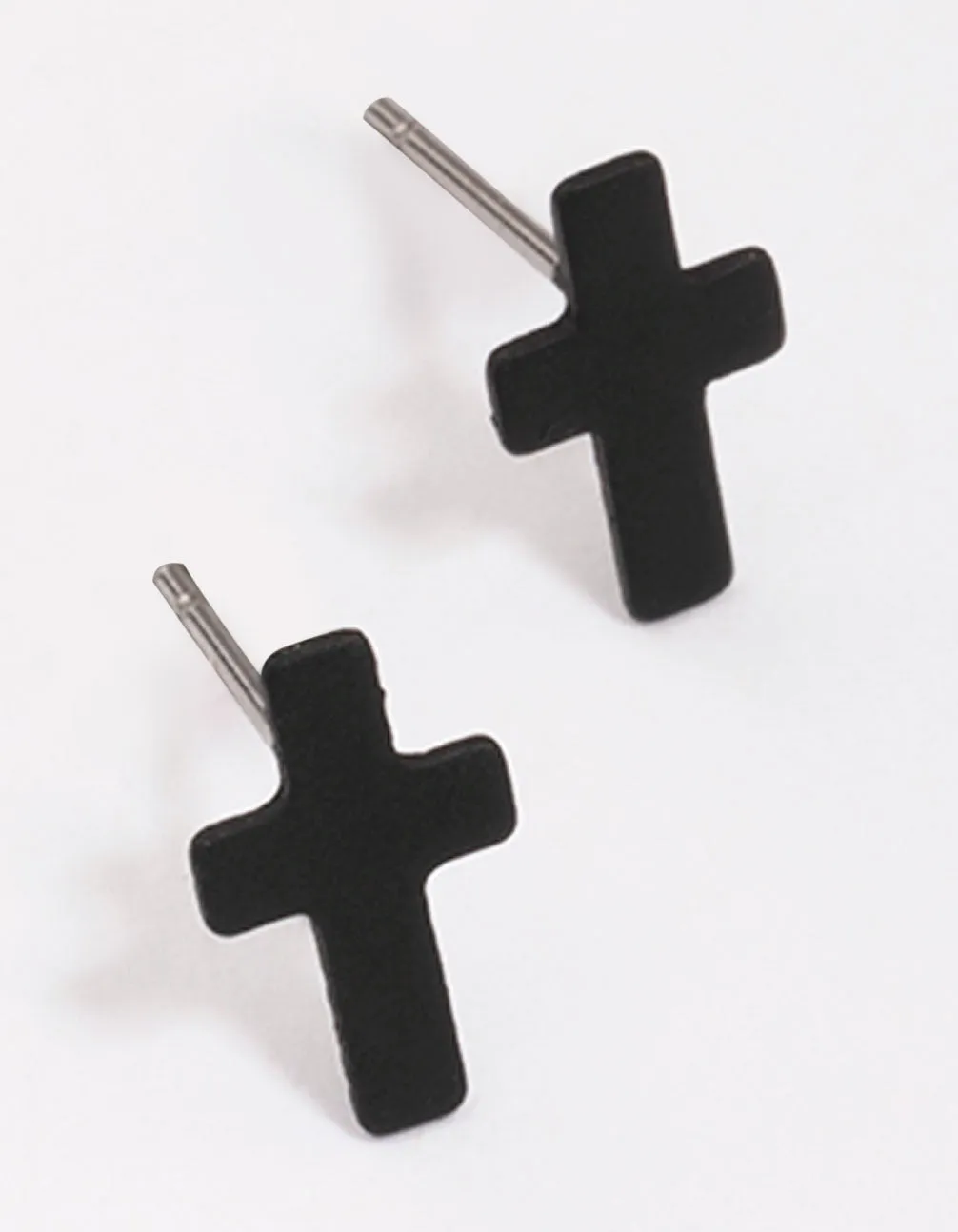 Unique Vibe Brilliant Decor Black Cross Stud Earrings