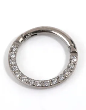 Titanium Cubic Zirconia Clicker Ring Creative Accessory