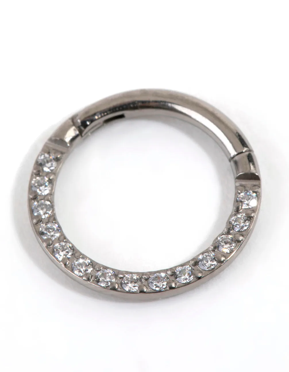 Titanium Cubic Zirconia Clicker Ring Creative Accessory