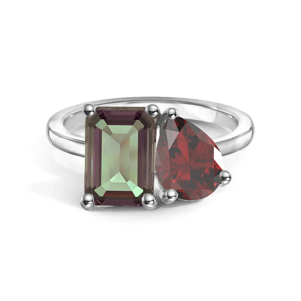 Toi et Moi Personalized Alexandrite Birthstone Anniversary Ring Smart Accessory