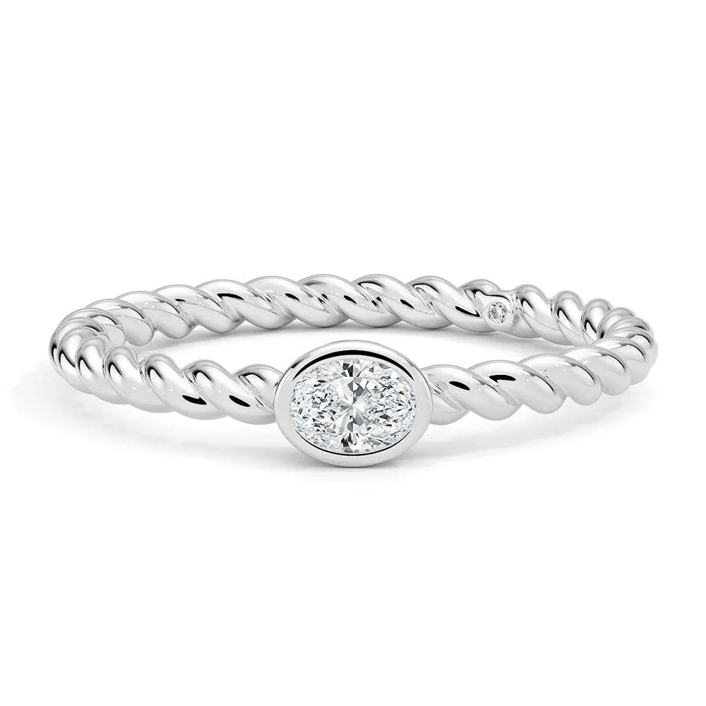 Budget Product Oval Lab Grown Diamond Rope Promise Ring
