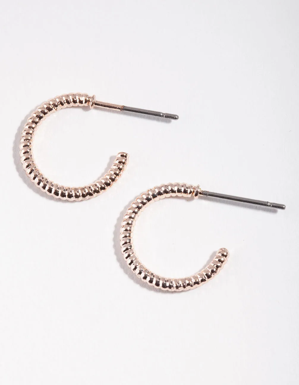 Neutral Item Rose Gold Croissant Hoop Earrings