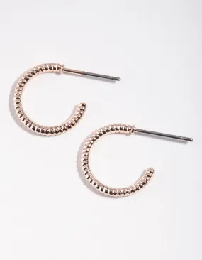Neutral Item Rose Gold Croissant Hoop Earrings