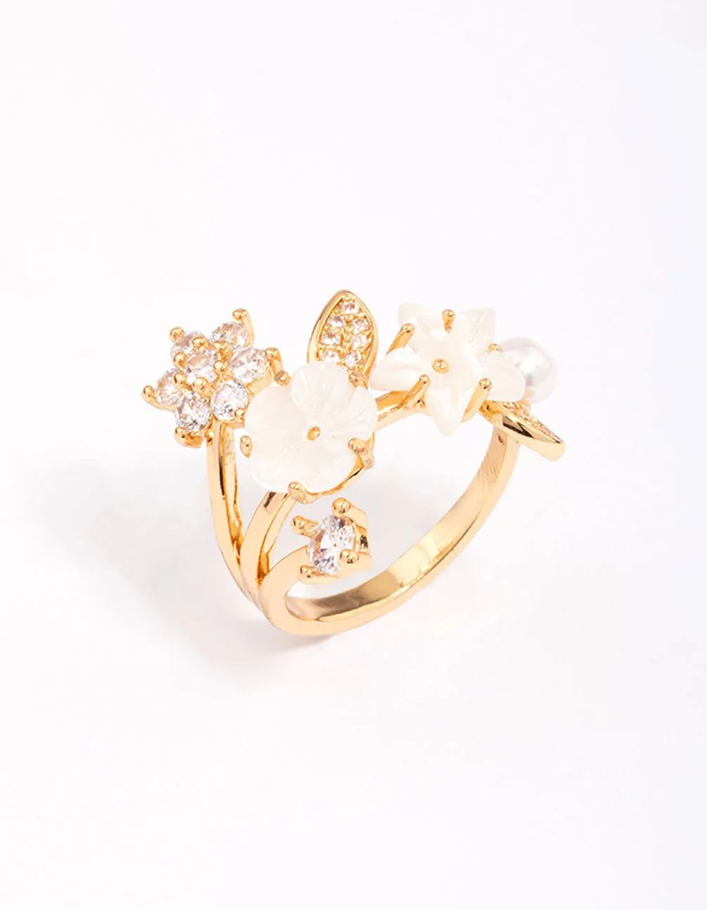 Memory Lane Gold Plated Floral Bouquet Ring