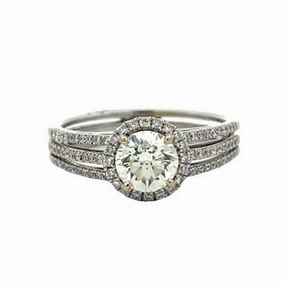 Handmade Craft Glam Touch TRIPLE SHANK RING WITH HALO 1.41CT TW