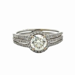 Handmade Craft Glam Touch TRIPLE SHANK RING WITH HALO 1.41CT TW