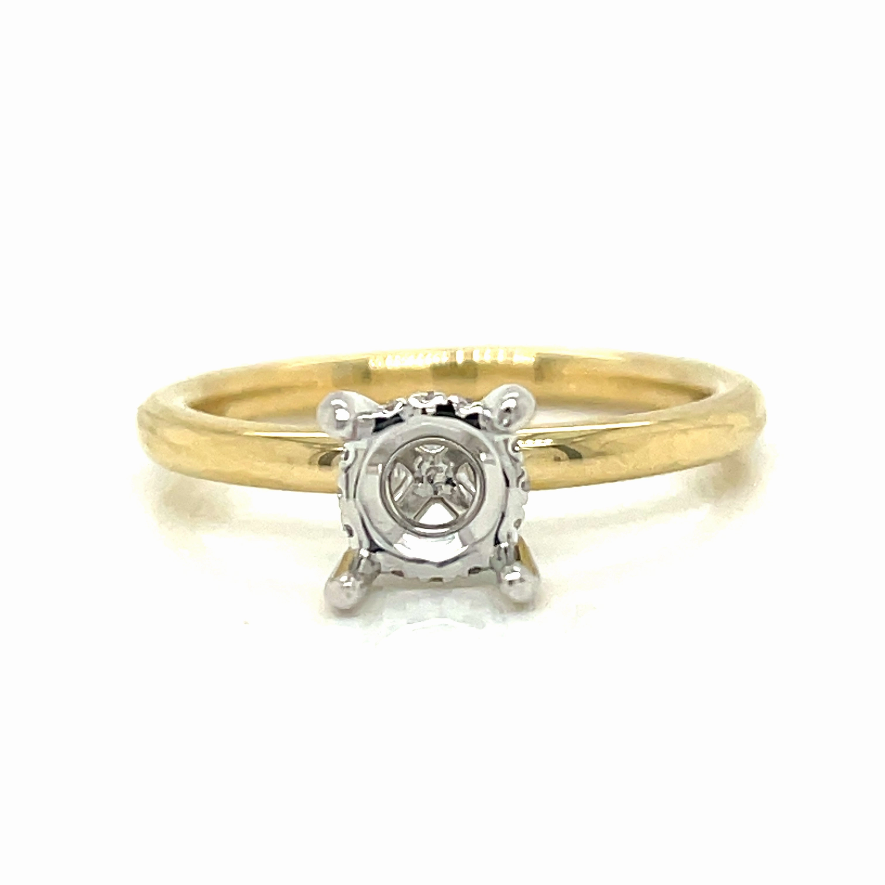 Delicate Look TWO TONE ROUND SOLITAIRE SEMI MOUNT