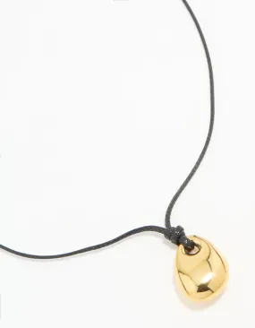 Special Gift Waterproof Gold Plated Stainless Steel Cord Pendant Necklace