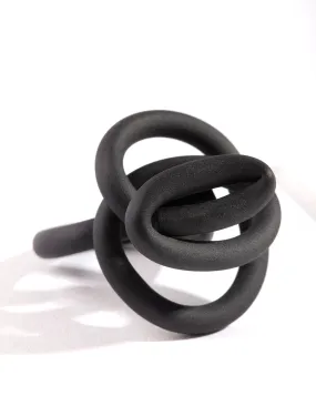 Youth Accent Matte Black Knot Ring