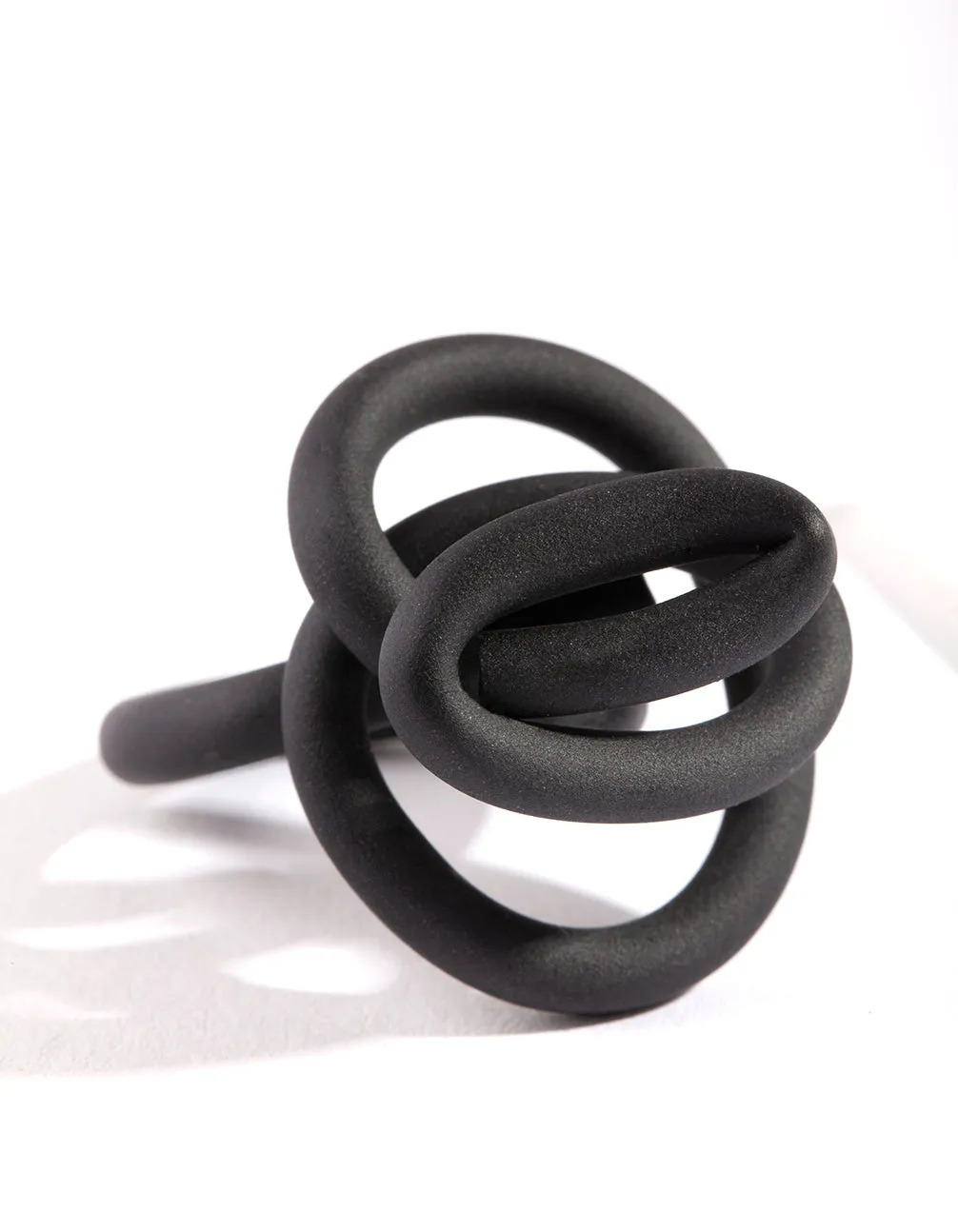 Youth Accent Matte Black Knot Ring