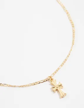 Gold Plated Gothic Mini Cross Necklace Diverse Accessory