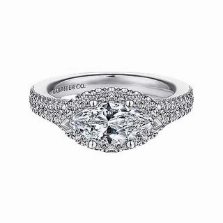 Street Style Shiny Features MARQUISE DIAMOND HALO SEMI-MOUNT