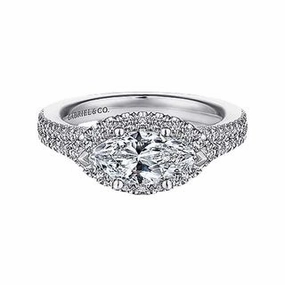 Street Style Shiny Features MARQUISE DIAMOND HALO SEMI-MOUNT