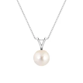 8mm Freshwater Cultured Pearl Solitaire V Bale Pendant Teacher Present