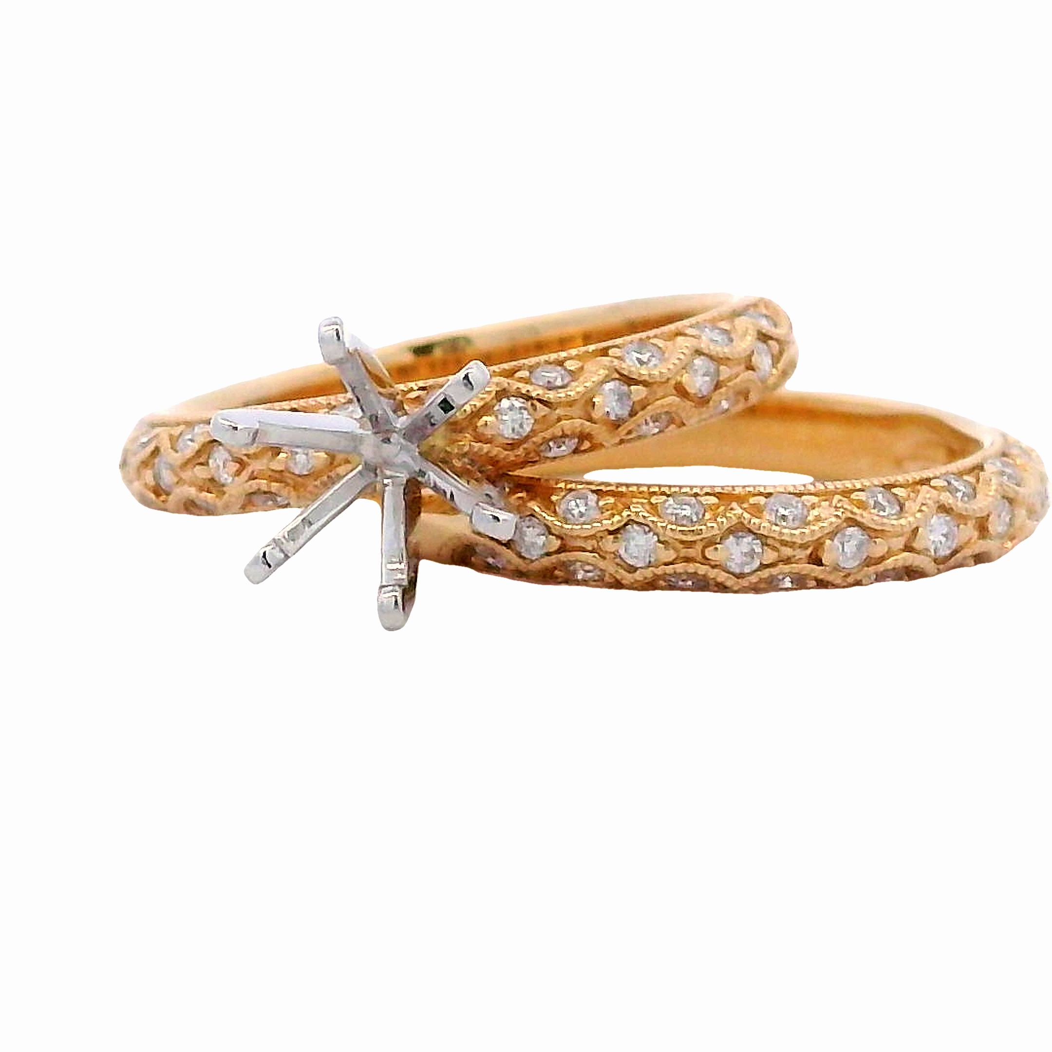 Ring/Semi-mount Elegant Pick Red Tone