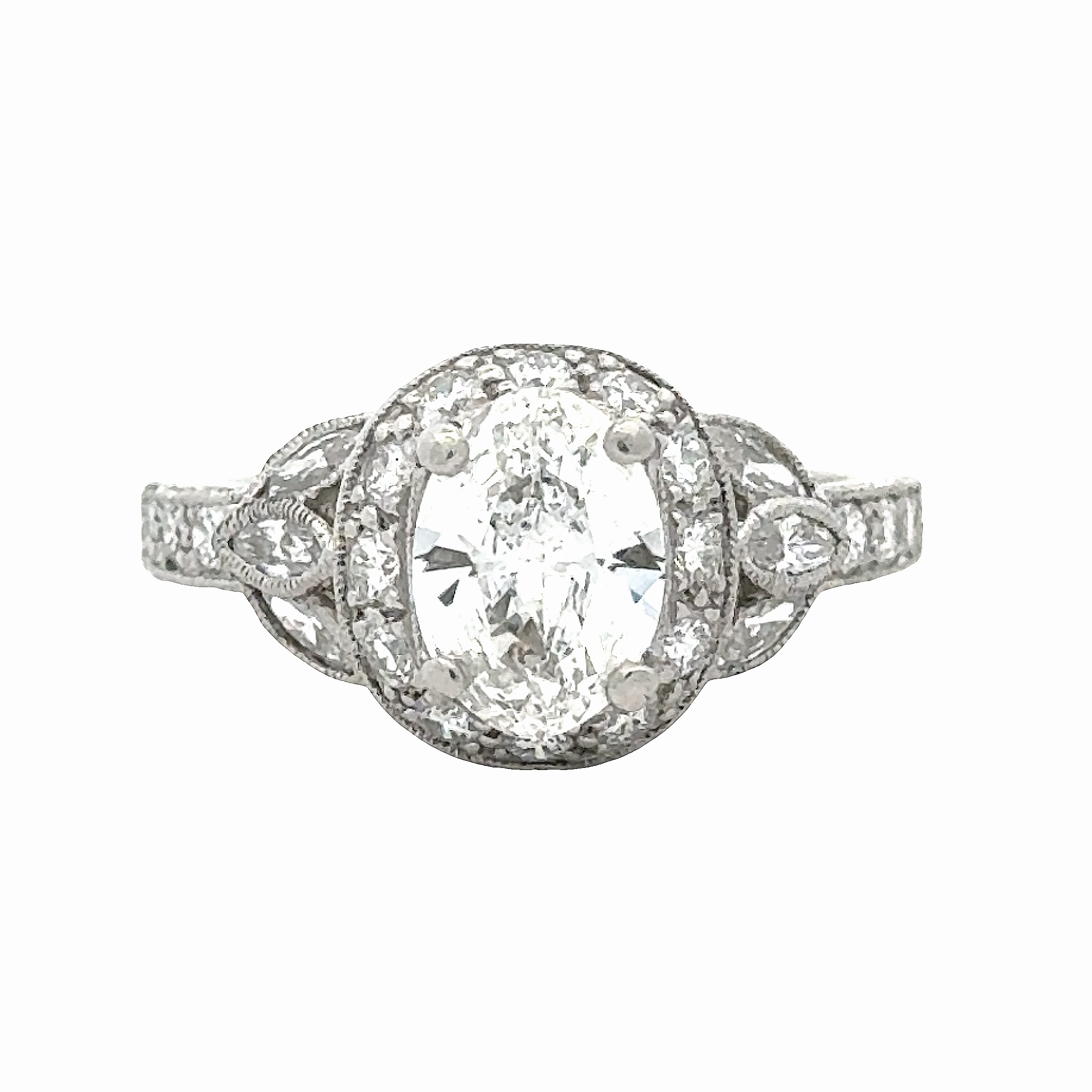 Vicksburg with Oval Diamond (Estate) Radiant Glam Layered Texture