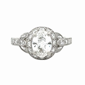 Vicksburg with Oval Diamond (Estate) Radiant Glam Layered Texture