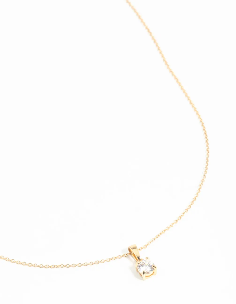 Gold Plated Sterling Silver Cubic Zirconia 1/2 Carat Bale Necklace Clasped Adornment Superior Design