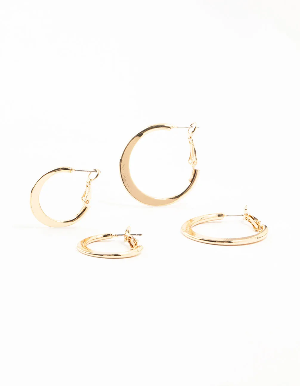 Grand Trinket Gold Small & Large Thin Hoop Earrings 2-Pack