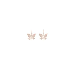 Rose Gold Butterfly Stud Earrings Lightweight Adornment Vintage Selection