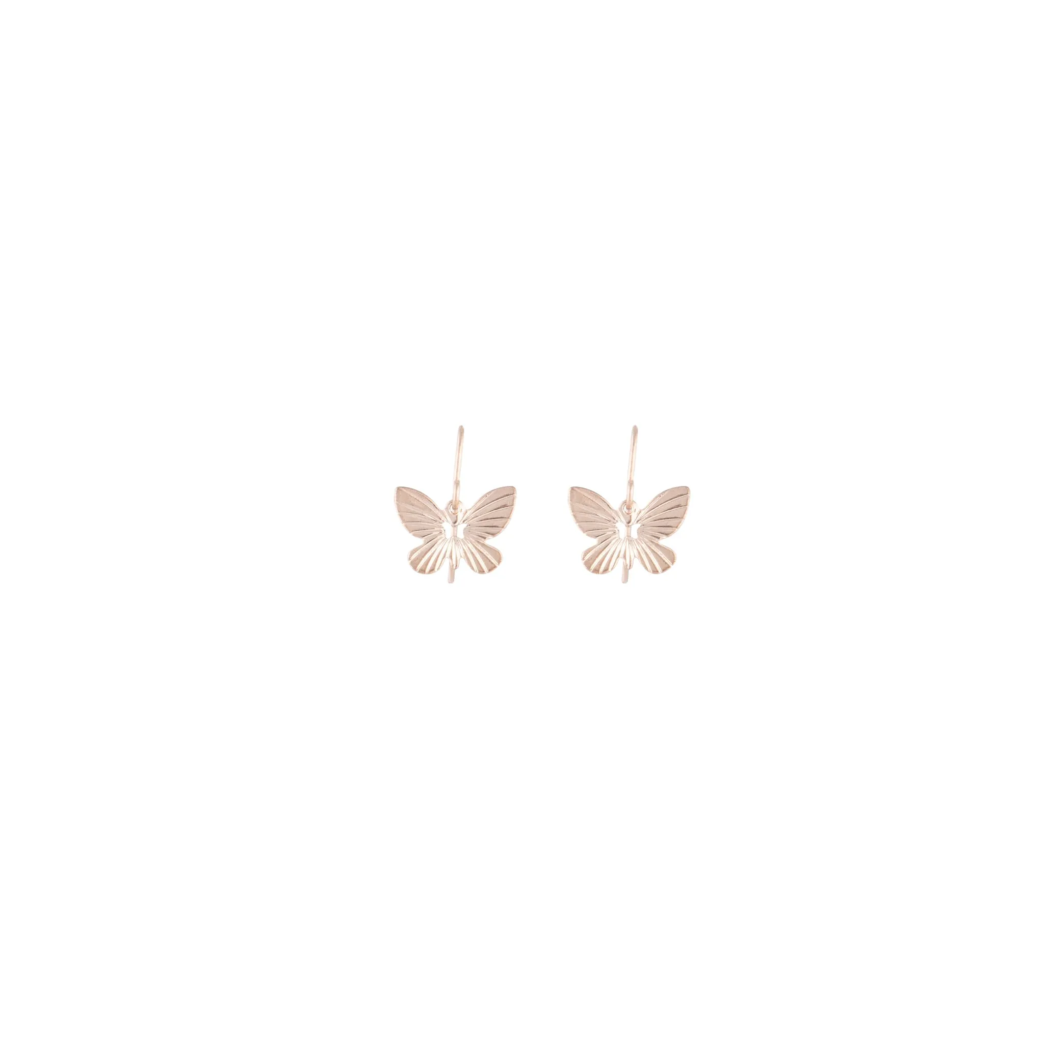 Rose Gold Butterfly Stud Earrings Lightweight Adornment Vintage Selection